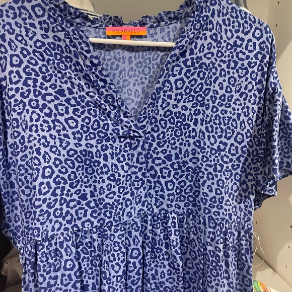 Blue Cheetah Design Dress - Picture 3 of 4